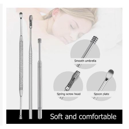 [Toserba_Emak] - Biutte.co Pembersih Telinga Korek Kuping Ear Wax Picker 7 PCS - JC7 - Silver