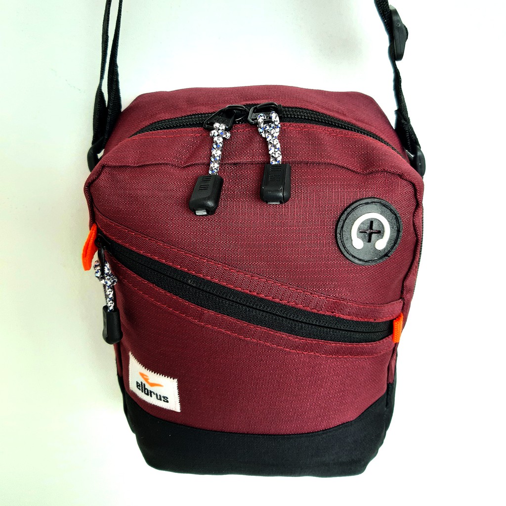 Tas HP 7 inch - Tas Selempang Pria Tablet Elbrus Port Headset - Tas Slempang Pria Zip Miring