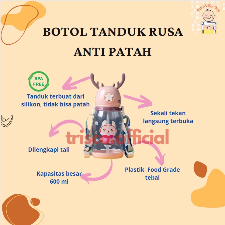 Botol Tanduk Rusa Tali Anti Tumpah