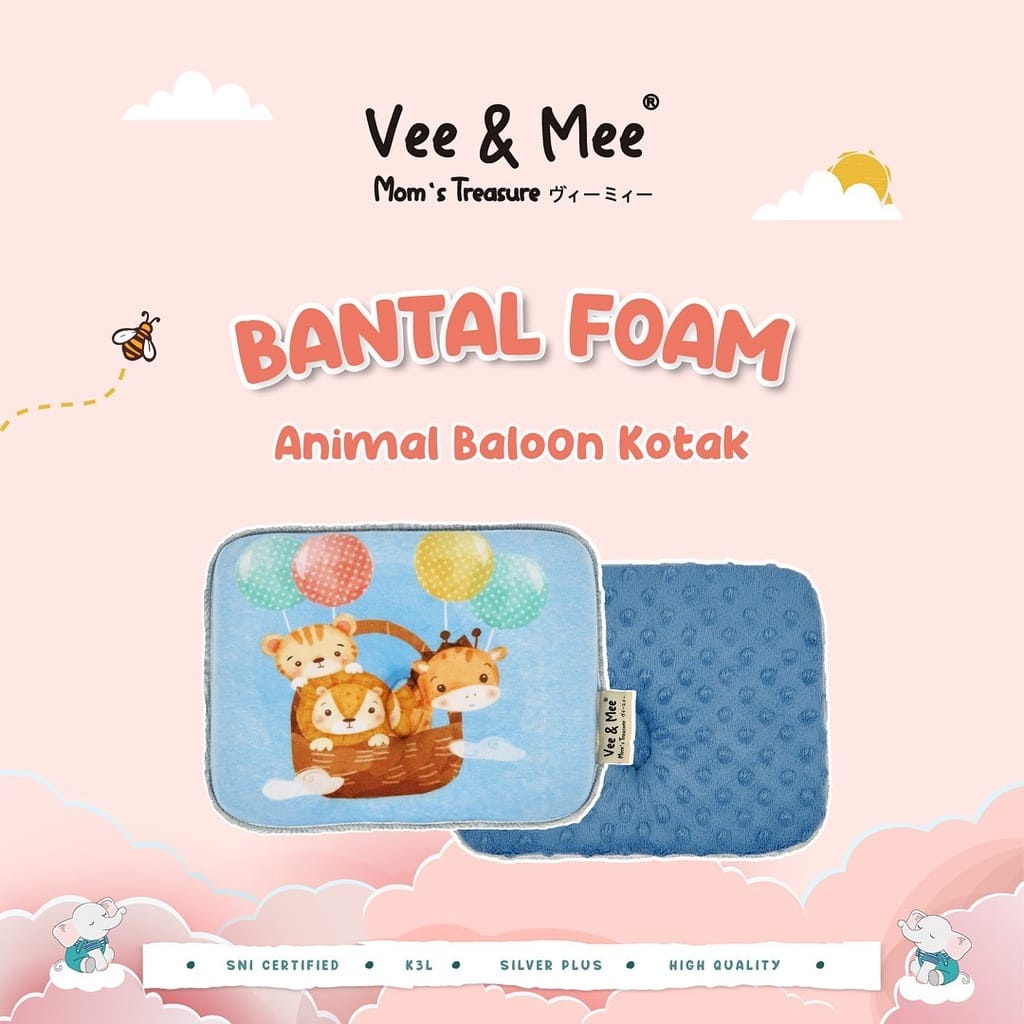 Vee &amp; Mee Bantal Peang Foaming Kotak Karakter Animal / Panda / Rabbit / Racoon - VMB 6010 - 40