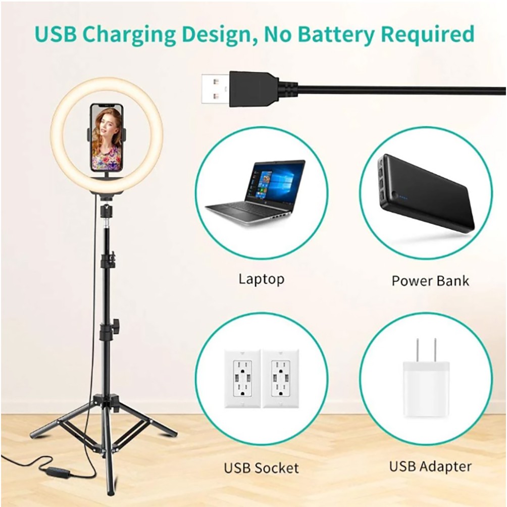 Ring Fill Light Lampu Selfie Studio Photo 20&amp;26cm With Phone Holder