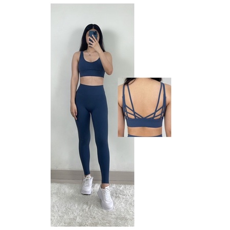 VANESSA SET SPORTS BRA + LEGGING SEAMLESS SMOOTH PREMIUM SETELAN OLAHRAGA WANITA HIGH IMPACT BRA