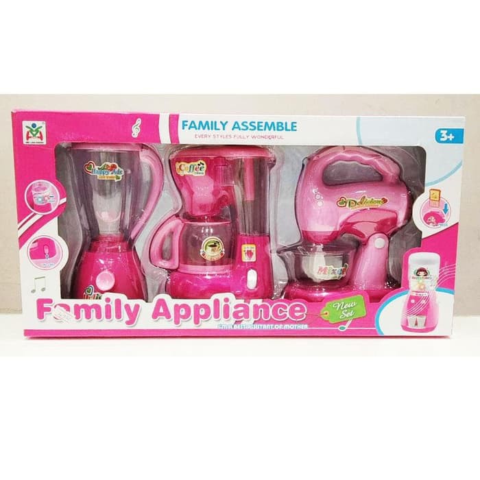 Mainan Anak Family Mini Appliance Assemble Blender Mixer Coffee Maker