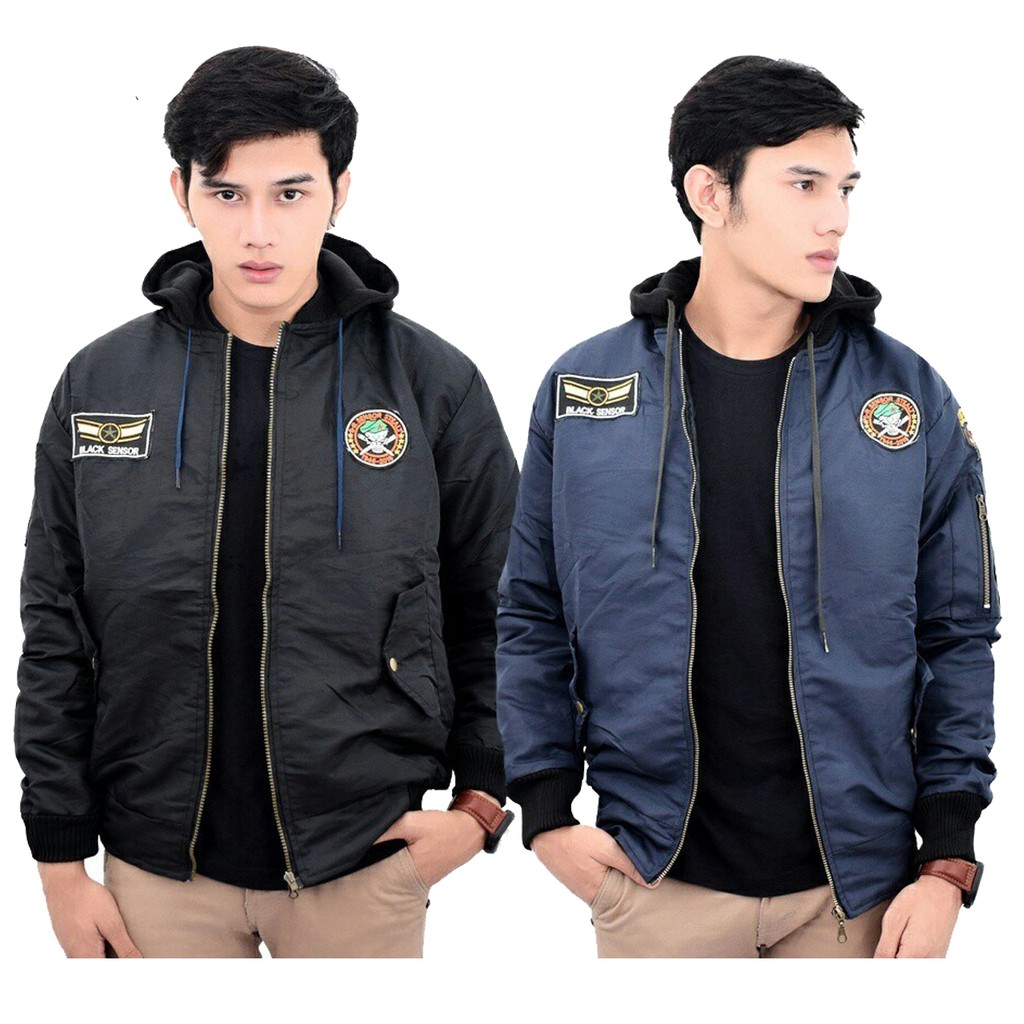 JAKET BOMBER HOODIE/ JAKET BOMBER PRIA HOODIE