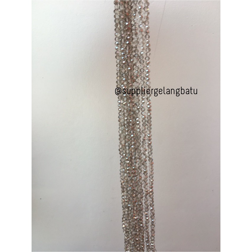 kristal Ceko Doff 6mm BLACK TRANSPARANT hitam fashion kerajinan tangan supplier aksesoris kerajinan