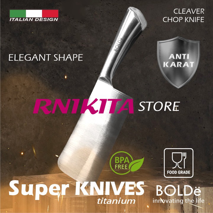 BOLDe SUPER KNIVES CLEAVER CHOP TITANIUM - Golok Dapur Multifungsi