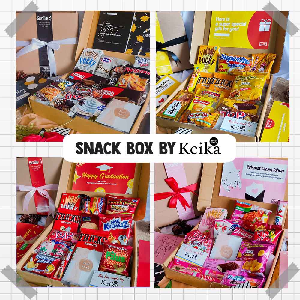 Snack Box 2 | Hampers Gift Ultah Kado Cewek Cowok Warna Hitam Pink