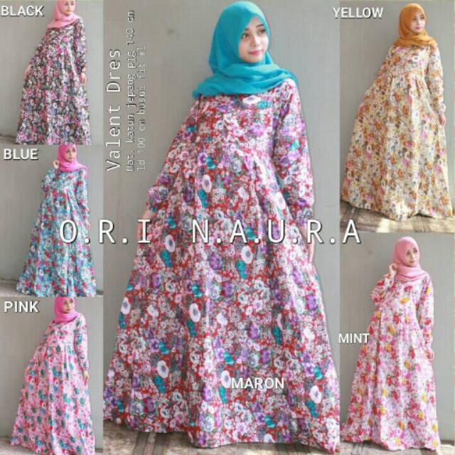Gamis katun jepang ori naura