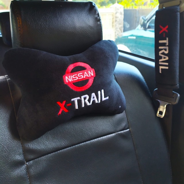 Set Bantal Jok Mobil Headrest Mobil Nissan XTrail Hitam Premium bestseller