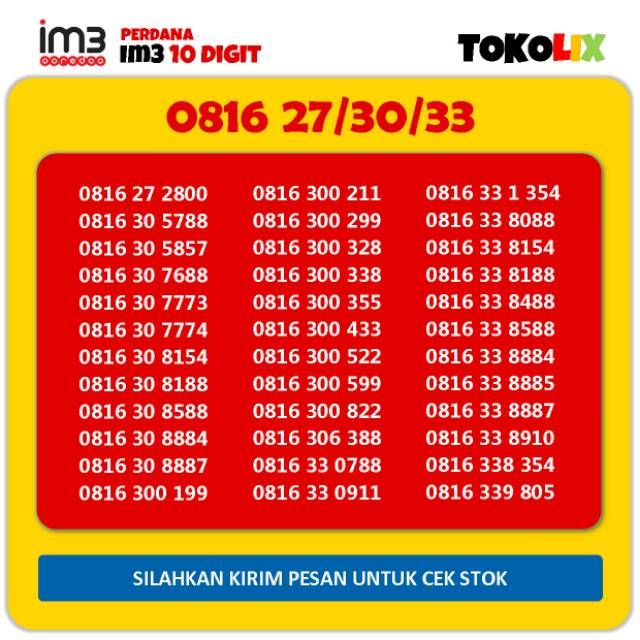 IM3 Ooredoo 10 Digit Cantik 22