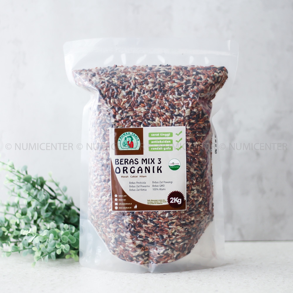 

2KG BERAS MIX 3 ORGANIK MERAH COKLAT HITAM - RUMAH TANI LESTARI RTL