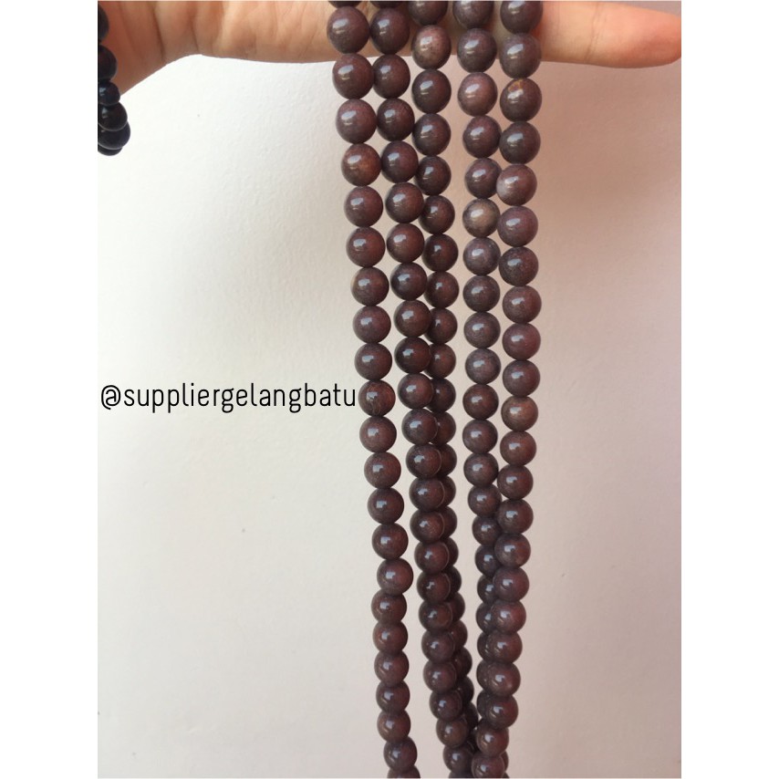 bahan gelang kalung batu Brown sand agate 10mm akik pasir coklat natural bacan akik kerajinan tangan