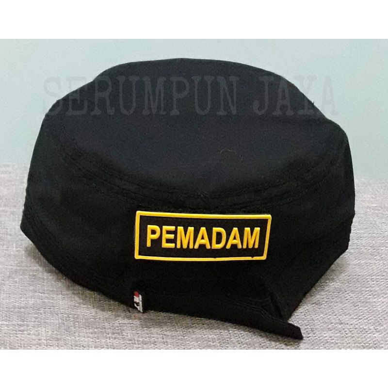 TOPI KOMANDO DAMKAR - TOPI DAMKAR - TOPI KOMANDO DAMKAR VELCRO HITAM 2 PATCH