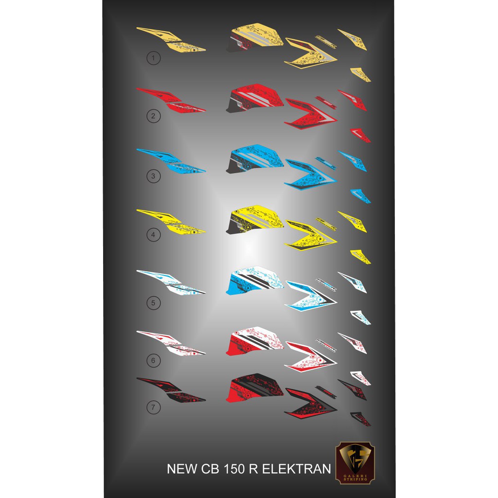 Striping cb 150 r 2016-2018 - Stiker Decal new cb150R elektran