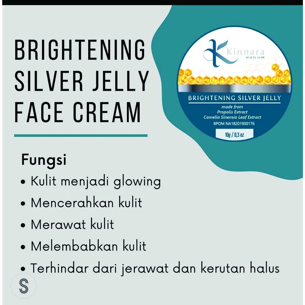 Kinnara Beauty Glow Brightening Silver Jelly Face Cream Skincare