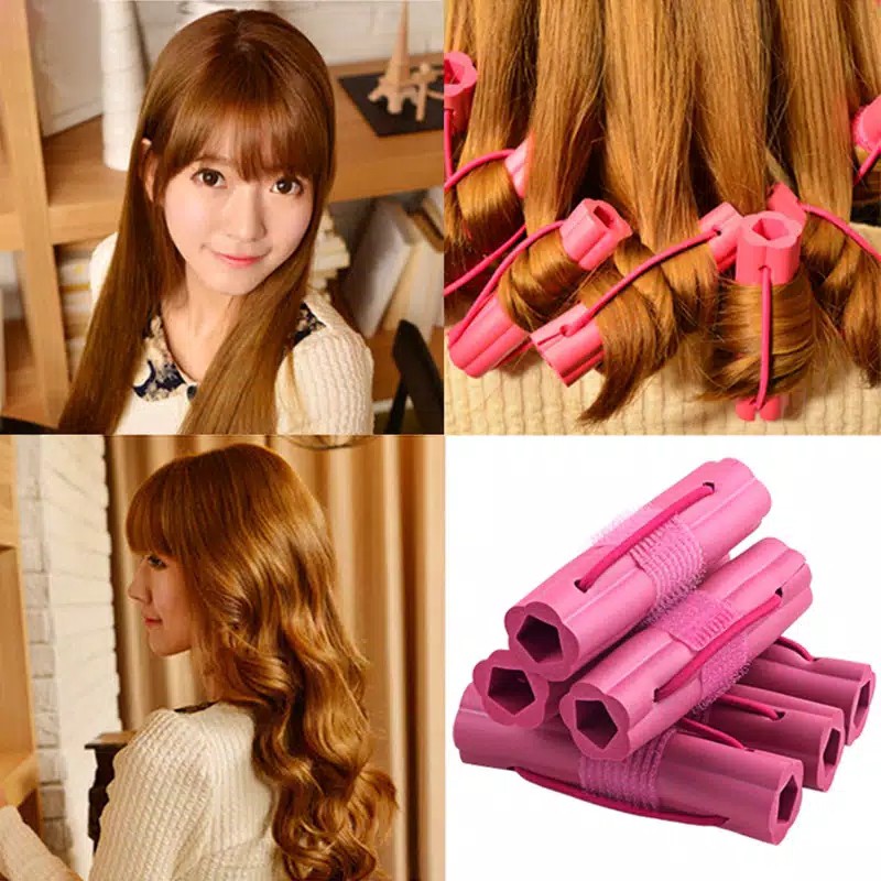 TBI Alat Pengeriting Rambut DIY 6pcs Soft Spons Hair Curler Roller Velcro