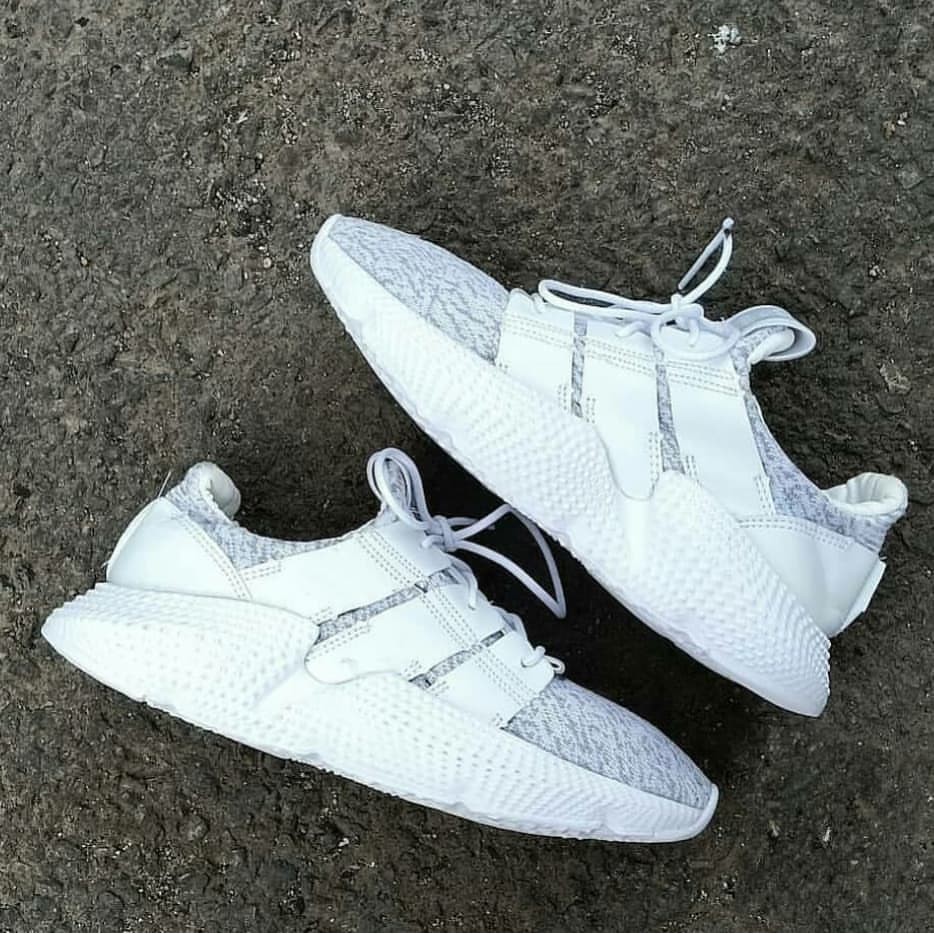 Sepatu Adidas Prophere Full White Putih Import Premium Vietnam Sneakers Cowok Cewek Running Fitnes