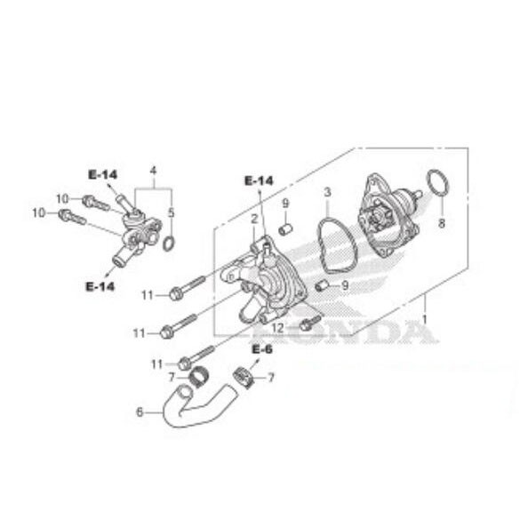 HONDA ORI AHM POMPA AIR RADIATOR PUMP ASSY WATER VARIO 125 VARIO 150 19200-KWN-901