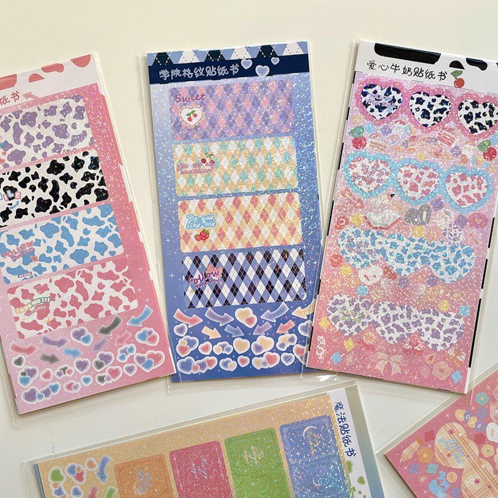 Mxbeauty Border Shiny Sticker Kawaii Ins Heart Album Leopard DIY Scrapbooking