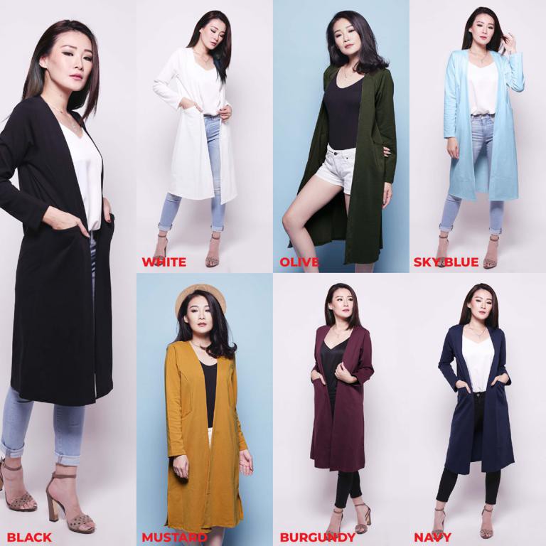 Jane Collection Outer Cardigan Panjang Polos Wanita Casual Long Cardi Shopee Indonesia