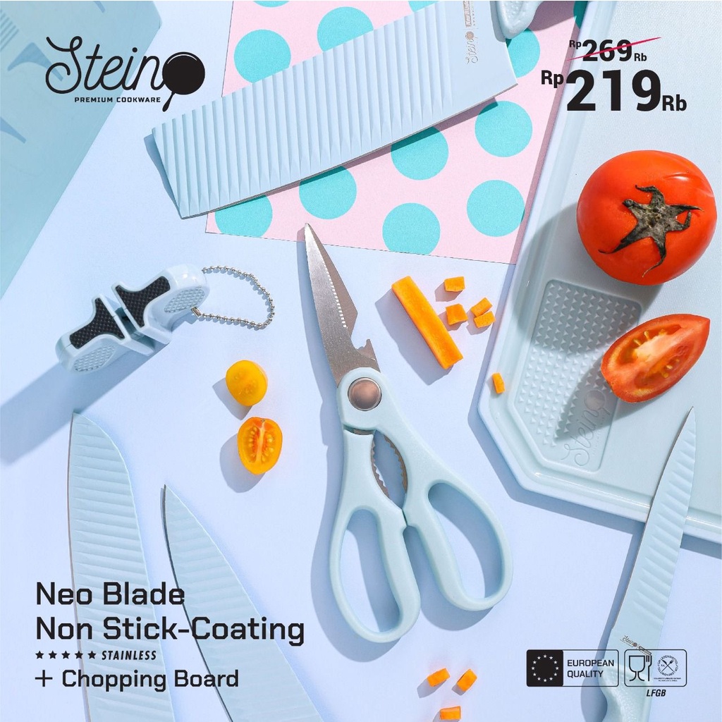 Stein Neo Blade Knife Set with Chopping Board | Pisau Set dan Talenan