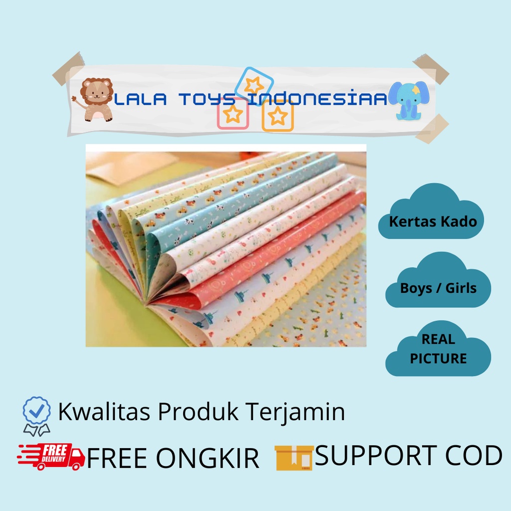 

Kertas Bungkus Kado Ulang Tahun Motif Cewe dan Cowo