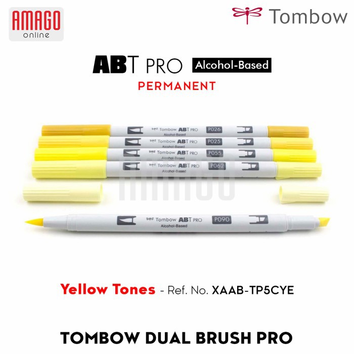 TOMBOW Dual Brush Pen ABT PRO - YELLOW TONES - 5 packs - XAAB-TP5YE