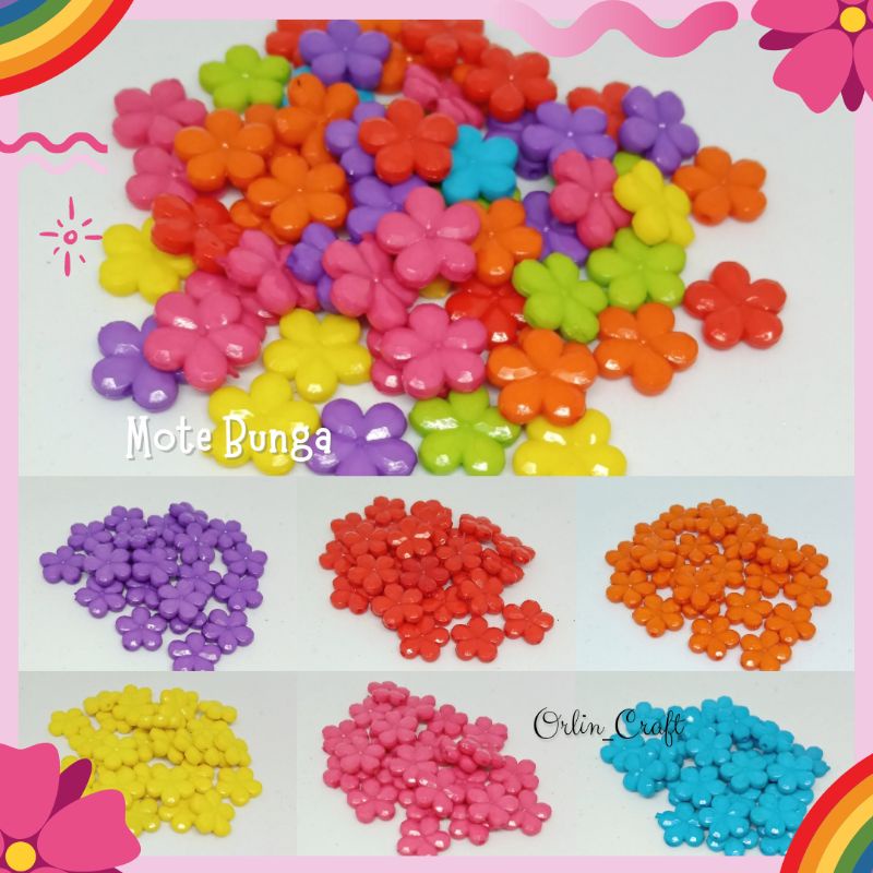 Mote Bunga Manik Bunga Pilih Warna 10gr