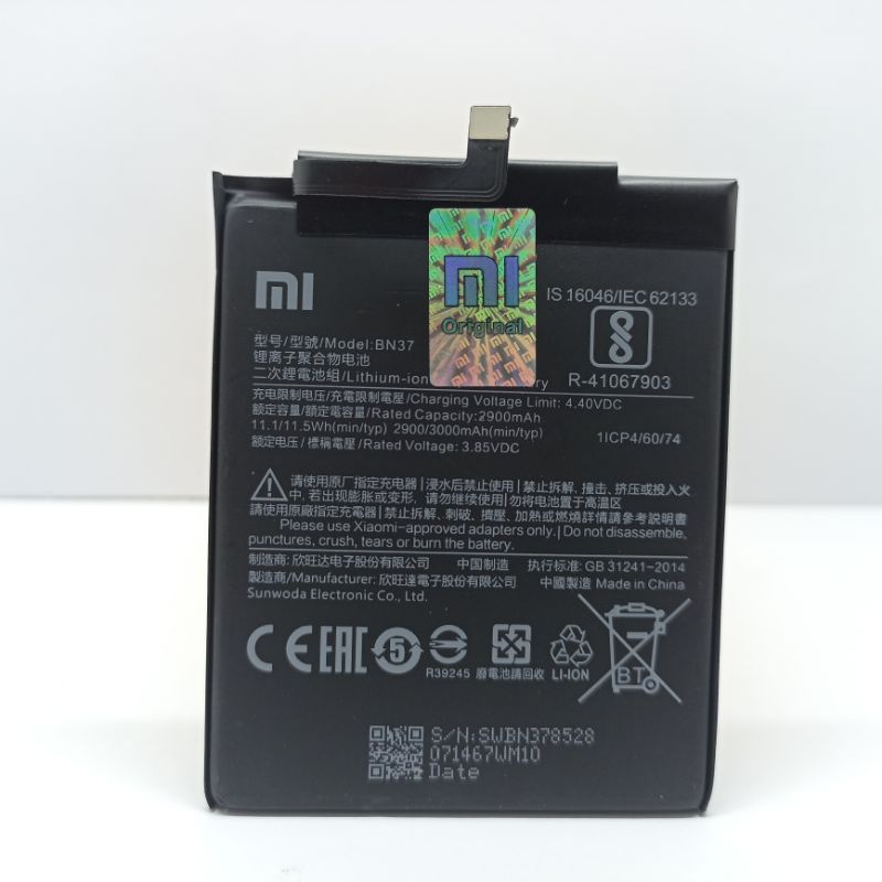 Baterai Batre Battery Xiaomi Redmi 6 / 6A BN37 ORIGINAL