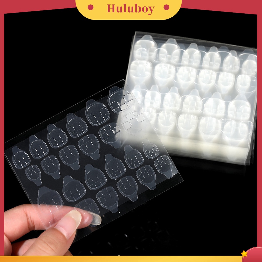 Huluboy Huluboy♡ 240pcs / Set Stiker Lem Gel Jelly Dua Sisi Ultra Tipis Untuk Kuku Palsu Wanita