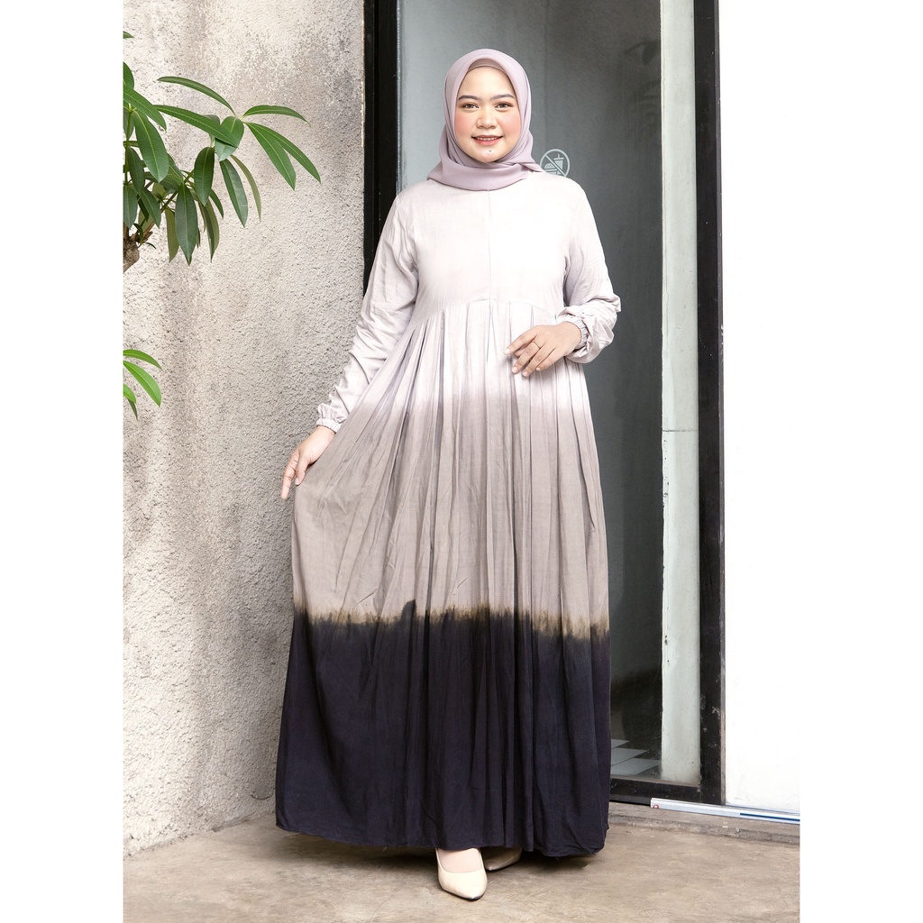 [BISA COD] GAMIS TIE DYE KEKINIAN / GAMIS KATUN RAYON / GAMIS TWILL ORI / GAMIS BUSUI-Brown & Black