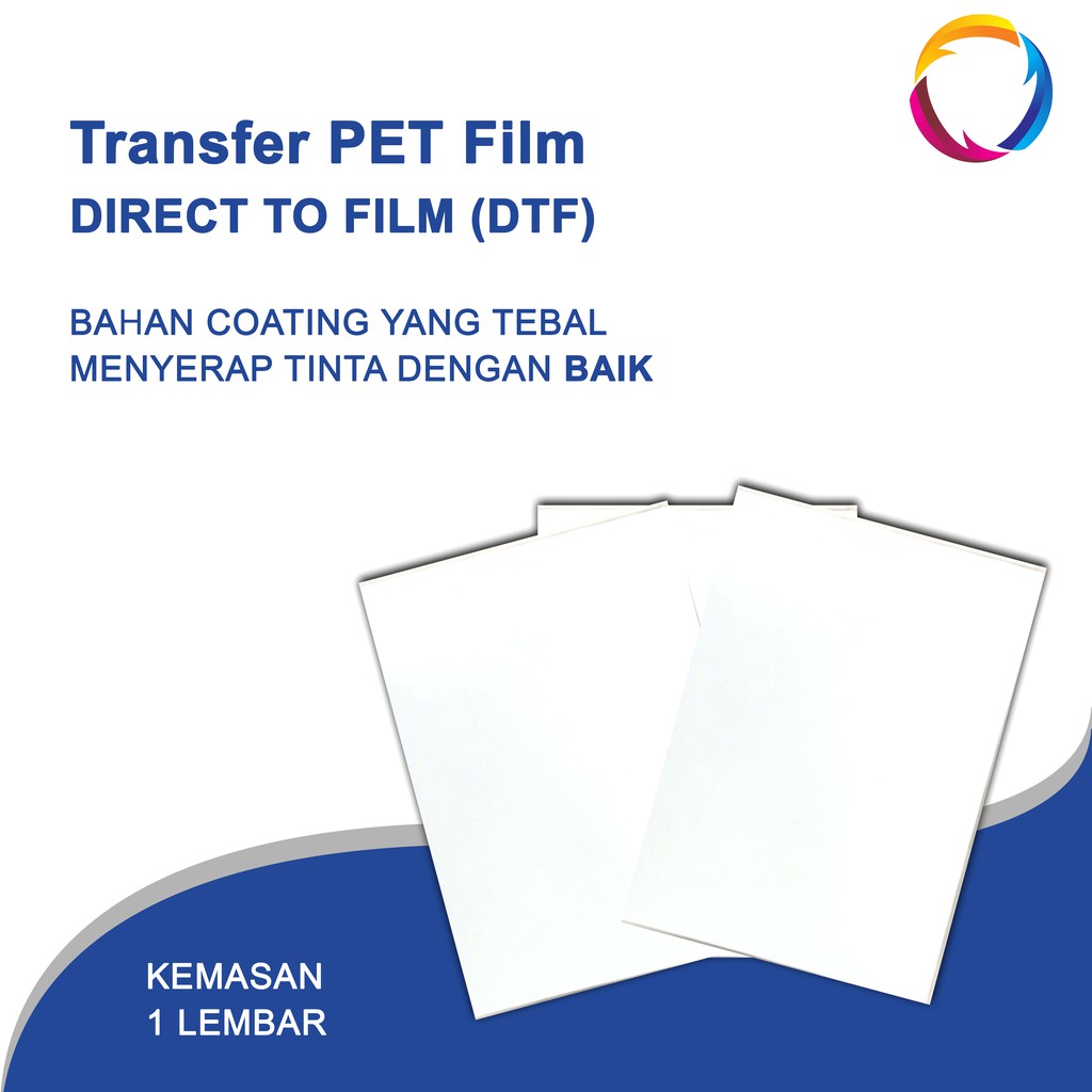 Transfer PET Film Sablon DTF Digital Transfer Film-A3