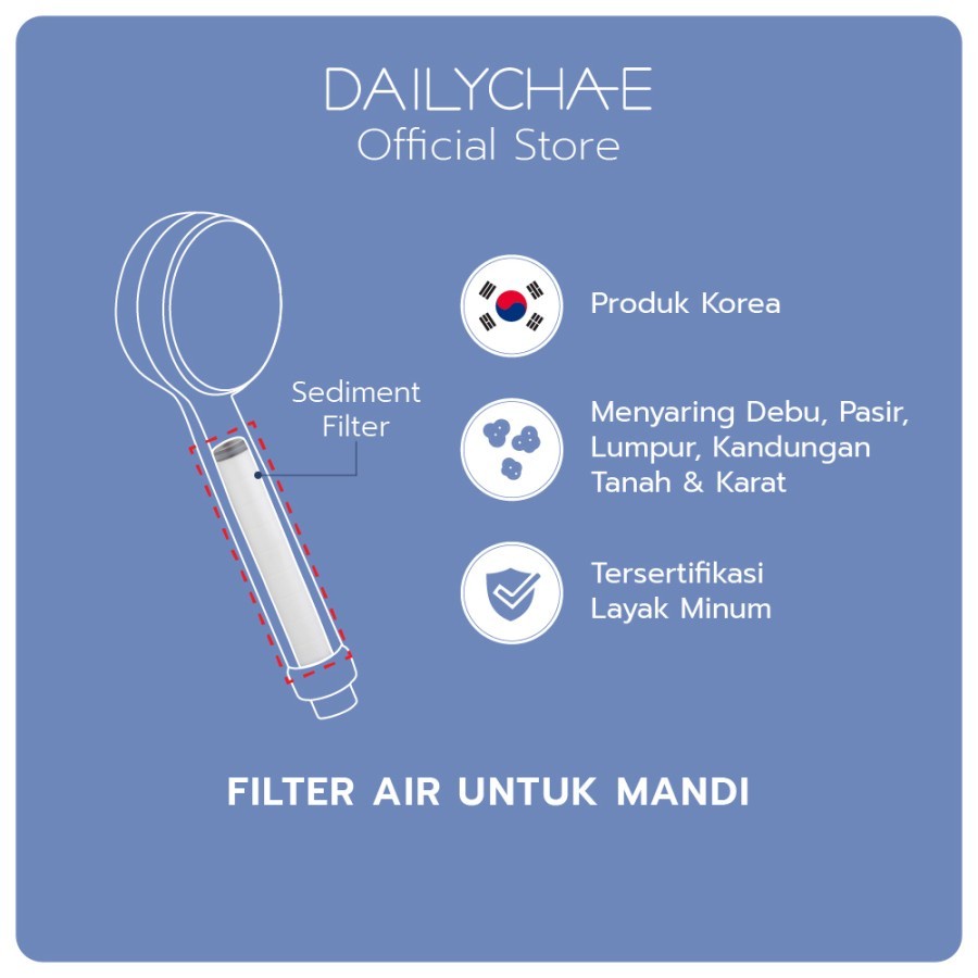 Daily Cha-E Sediment Filter / Penyaring Air Shower Kamar Mandi