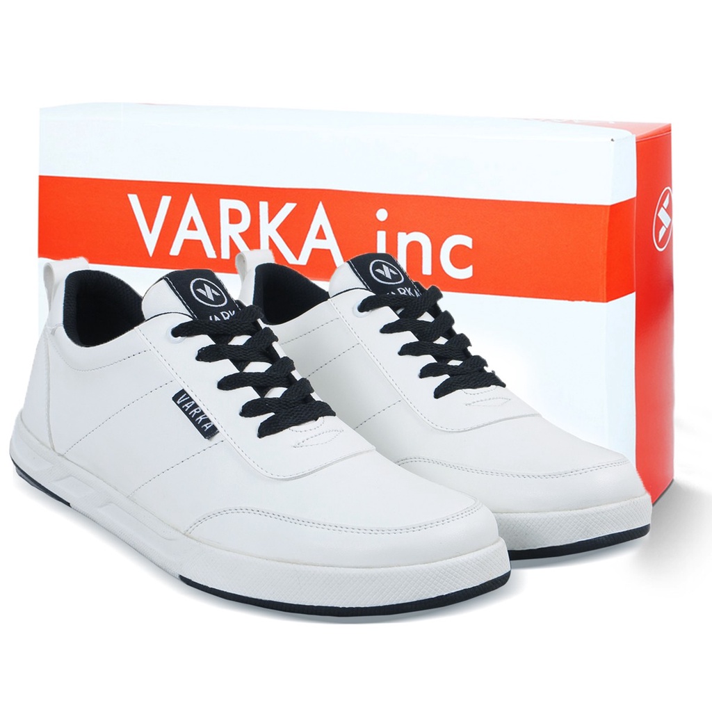 Sepatu Sneakers Pria Terbaru V 4038 Brand Varka Sepatu Kets Kuliah Kerja Hangout Murah Berkualitas Warna Putih