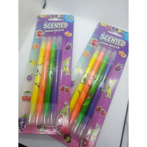 SCENTED Highlighter Alat tulis pensil warna  Isi 4 Pcs  ujung 2,isi 4Pcs warna beda alat tulis kantor No#1 di Indonesia