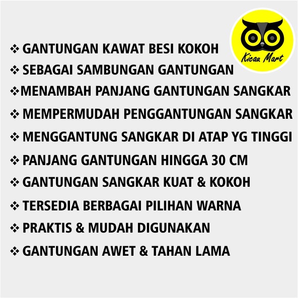 GANTUNGAN SAMBUNGAN TAMBAHAN SANGKAR KANDANG BURUNG POT BUNGA UKURAN KECIL ATAP KAWAT BESI AGNTKJA