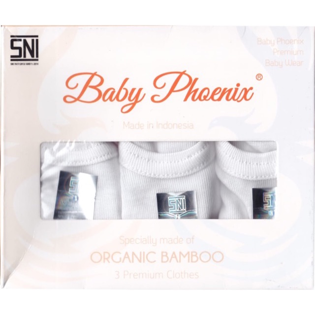 Singlet / Kaos Dalam Baby Phoenix  &quot;ORGANIC BAMBOO&quot; isi 3pcs