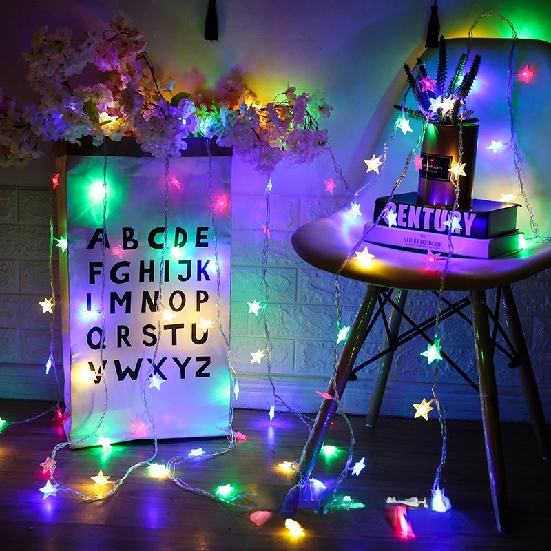 [ Christmas led star moon Fairy string lights Decoration for home Bedroom Fairy Garland Wedding Xmas Festival Party ]