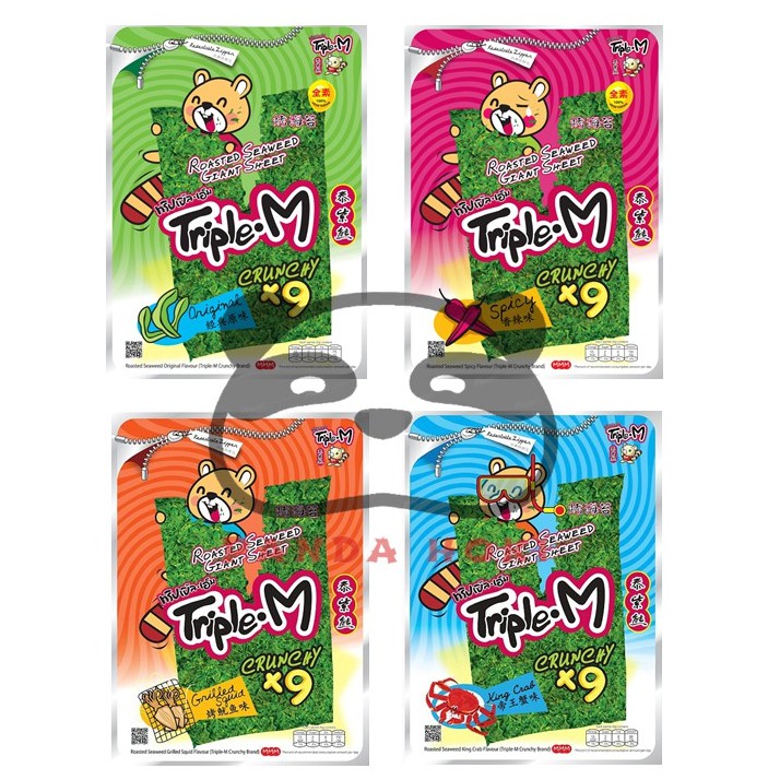 

TRIPLE M ROASTED SEAWEED - Original / Spicy / Squid / Crab