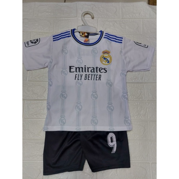 Setelan anak madrid home / baju bola kids anak cilik