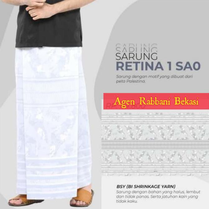 Kain sarung dewasa rabbani murah warna putih polos motif palestine 4