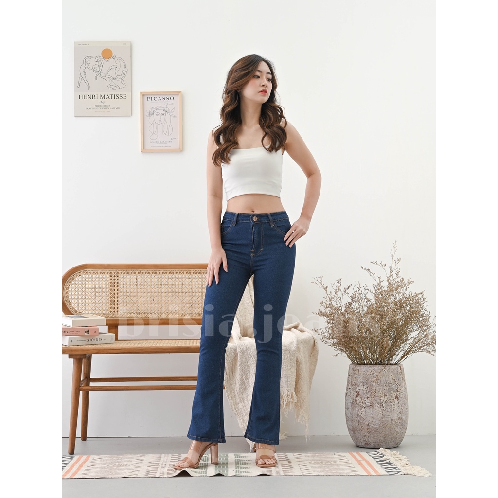 [SIZE 28-38] NA-EUN Highwaist Cutbray Jeans - 4 WARNA