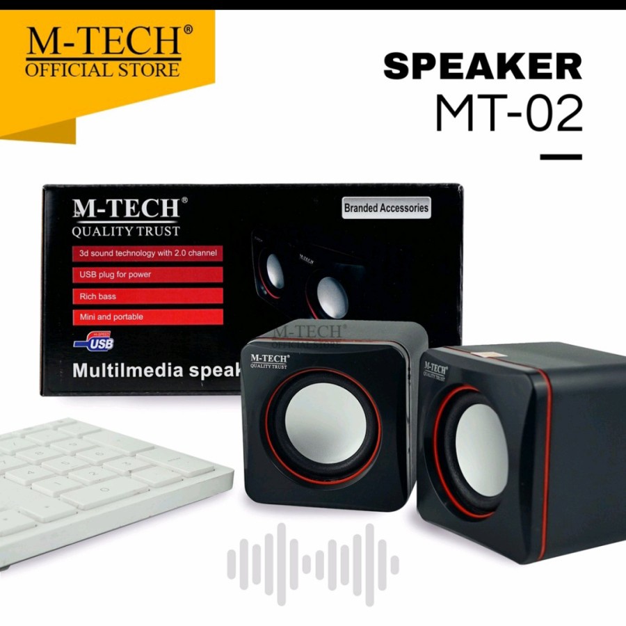 M-TECH MT-02 Stereo Speaker Aktif USB no Bluetooth Gamepad Controller Stik Portable Sound Sistem PC 