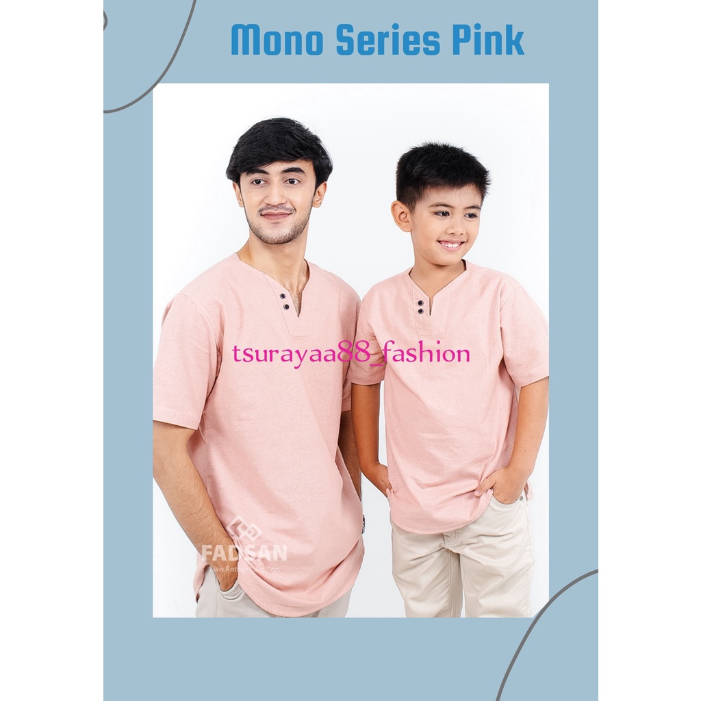 wajib tanya stok - FADSAN MONO peach SERIES - KOKO COUPLE AYAH DAN ANAK LENGAN PENDEK