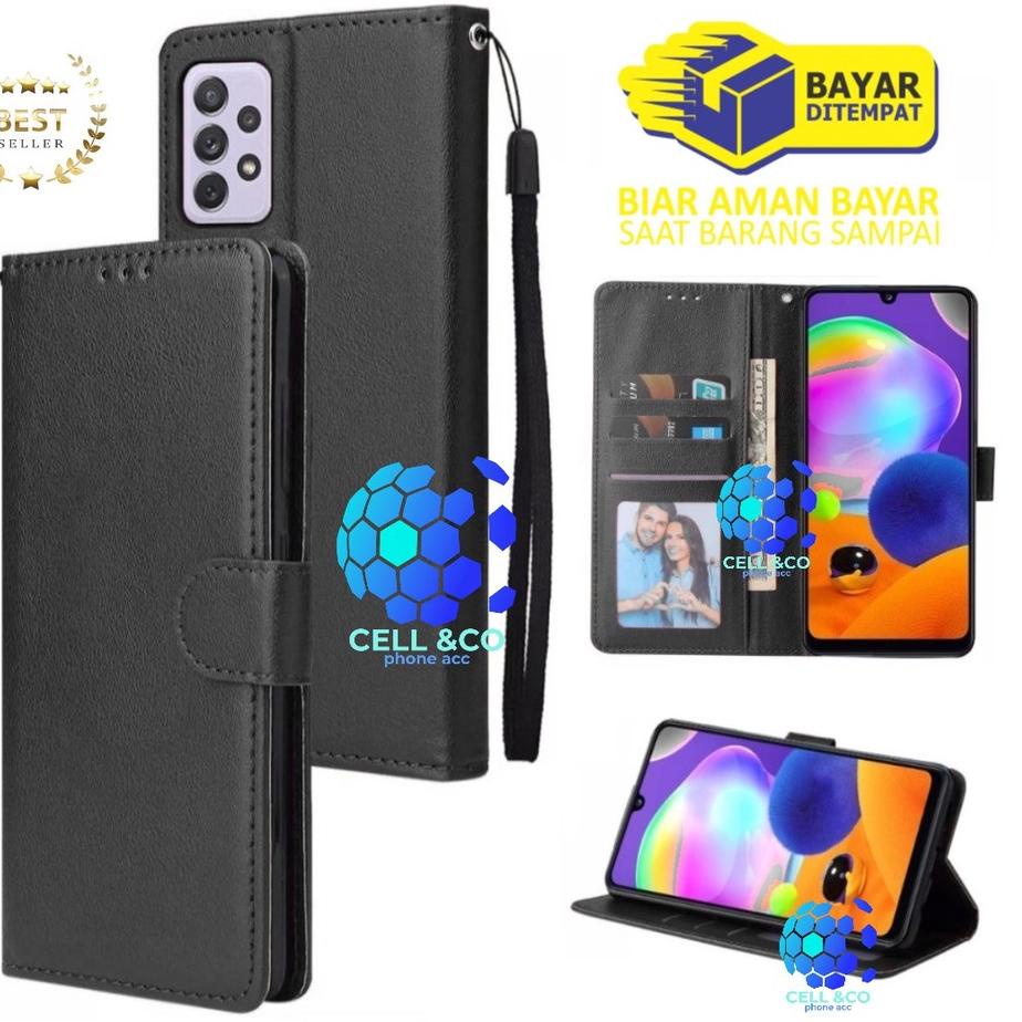 SAMSUNG GALAXY A23 2022 CASE FLIP LEATHER WALLET  FLIP CASE BUKA TUTUP KESING HP CASING FLIP CASE WA