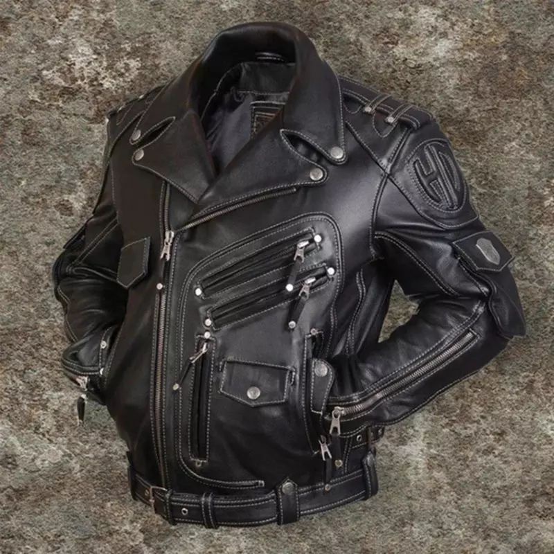 JAKET KULIT LEATHER JACKET HARLEY, JAKET ASLI KULIT DOMBA