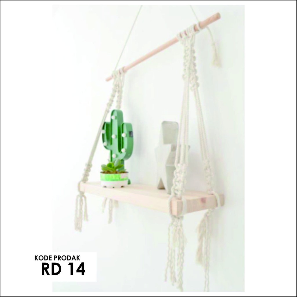RAK KAYU DINDING MACRAME GABTUNG RAK TAMAN MINIMALIS