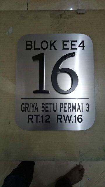 Nomor Rumah Stainless Uk 20x25cm