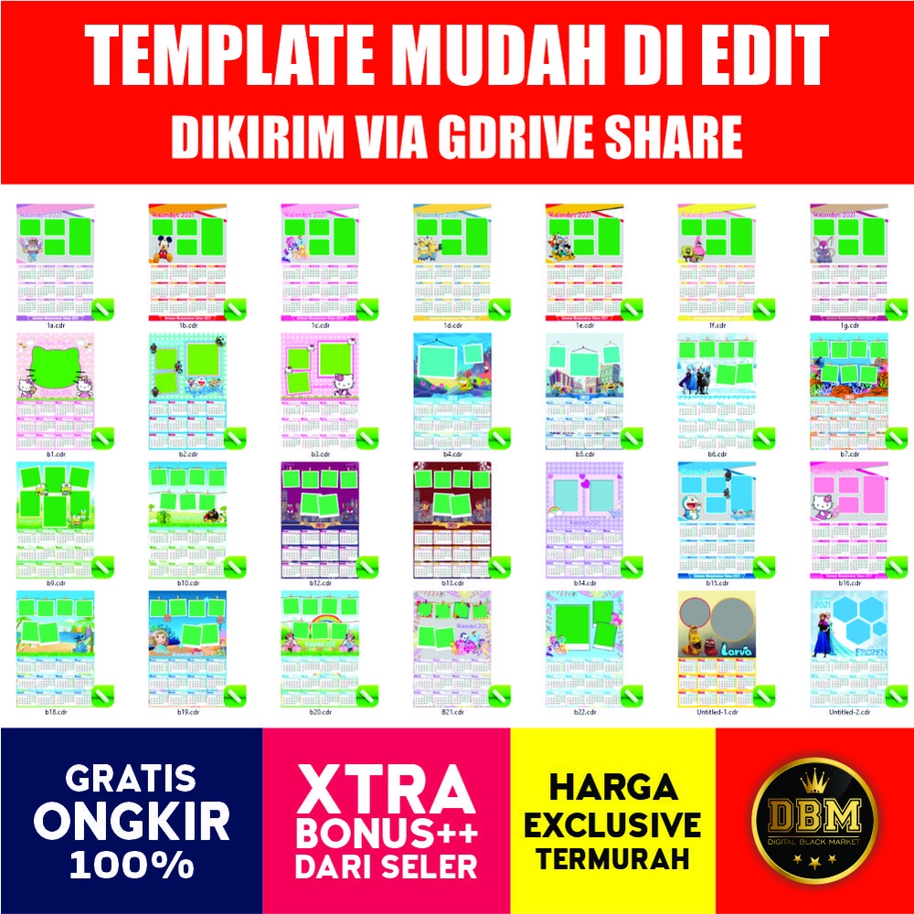 Kalender Custom Charagter V.3 Full Version - Photoshop &amp; Coreldraw - Business Branding