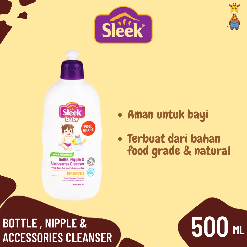 Sleek Baby Nipple Botol 500 ml - Sabun Pencuci Botol